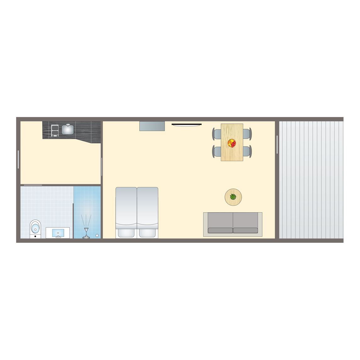 2-persoonsappartement 2B1 op Strandappartementen Fyrklit